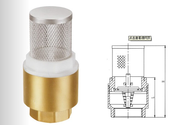 Brass / Stainless Steel Foot Valve Thread Connect End , Spring  Check  Foot Valve